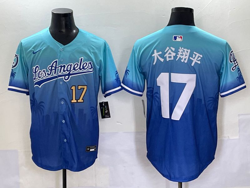 Men 2025 Los Angeles Dodgers 17 Ohtani Blue Nike MLB Jersey Daoqite style 15